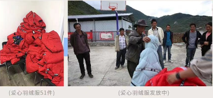向甘孜州建档立卡贫困户捐赠御寒物资